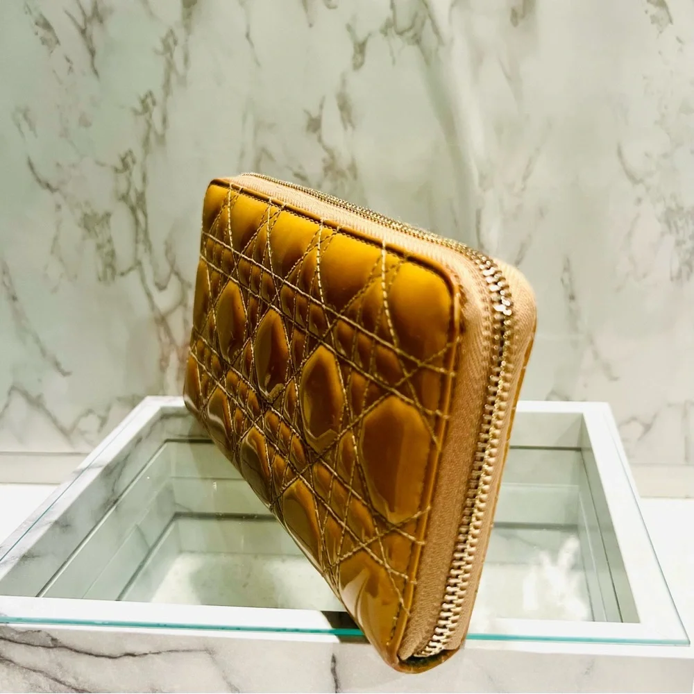 Lady Dior Yellow Cannage Long Wallet